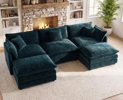 Vista 96 de 76.7" Cloud Couch for Living Room, Deep Seat Loveseat Sofa, Beige Breathable Chenille, 2-Seats Couch for Apartment Small Spaces, Pocket Spring