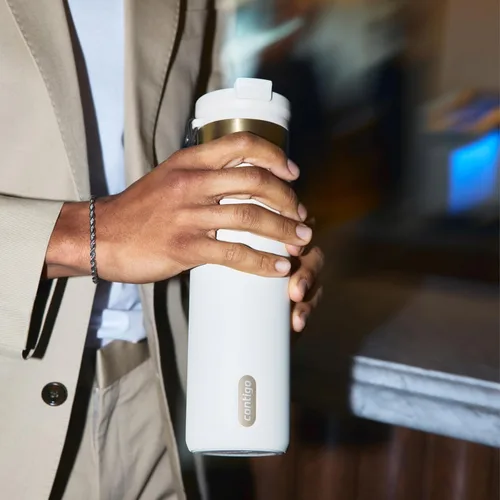 Vista 7 de Contigo DualSip - Botella de agua de acero inoxidable con aislamiento al Abismo Bronce