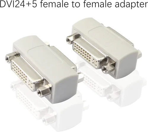 Vista 2 de YOUCHENG Acoplador DVI hembra a hembra, extensor de señal de cable serie DVI24+5/DVI-I, para extender y conectar dos cables DVI (paquete de 2)