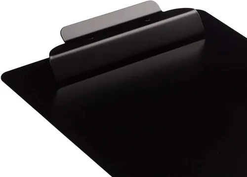 Vista 2 de JAM Paper Portapapeles de aluminio prémium con bisagra, tamaño carta estándar (9 x 12 1/2 pulgadas), color negro, se vende individualmente