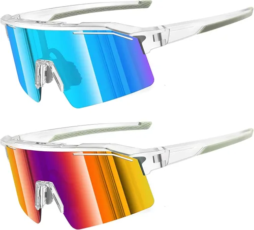 Vista 11 de Polarized Sports Sunglasses for Men Women UV400 Protection Todo negro