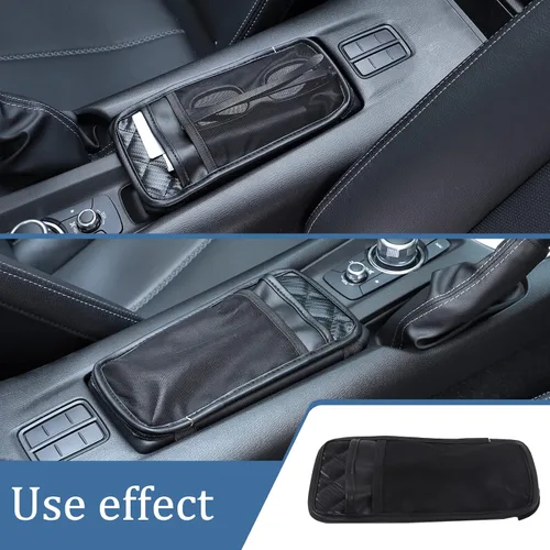 Vista 2 de Funda para reposabrazos de consola central compatible con Mazda MX-5 NC RF Miata 2016-2023, funda de cojín de cuero para reposabrazos de consola