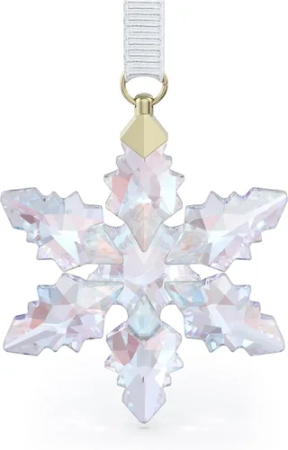 Vista 5 de Swarovski Juego de Adornos de Copo de Nieve de Edición Anual, Cristales Blancos, Parte de la Colección de Edición Anual