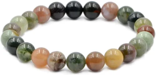Vista 11 de AD Beads Pulsera elástica de cuentas redondas de piedras preciosas naturales, curación Reiki, 0.315 in Azul aguamarina