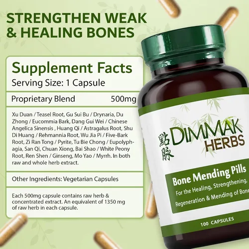 Vista 6 de Dimmak Herbs Píldoras reparadoras óseas, suplemento curativo rápido para fracturas y huesos rotos, fórmula avanzada de TCM con Drynaria, fractura