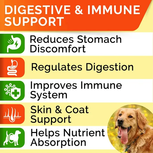 Vista 2 de StrellaLab Golosinas de probióticos para perros para comedores exigentes, enzimas digestivas + prebióticos, suplemento de fibra masticable, alergia