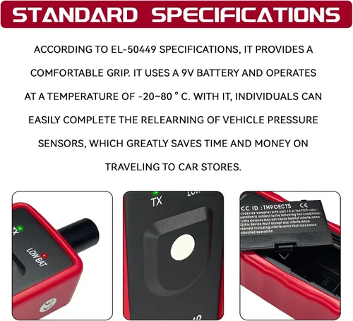 Vista 8 de Ford TPMS Relearn Herramienta de programación de reinicio, EL-50449 escáner de activación del sensor de presión de neumáticos para F150 F250