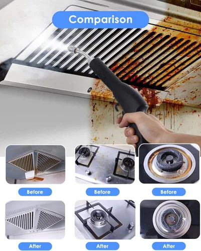 Vista 8 de Moongiantgo Limpiador de vapor de alta presión, 1700 W de potencia de alta temperatura portátil de limpieza de mano para detalles de automóviles
