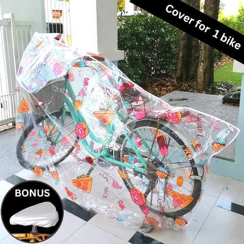 Vista 2 de Funda para bicicleta, bonita funda transparente para almacenamiento al aire libre, impermeable, material Ripstop resistente, protección para todo