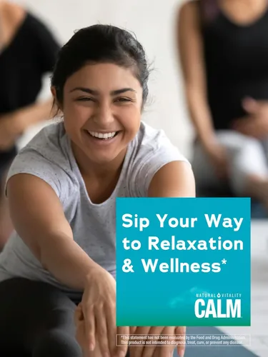 Vista 6 de Natural Vitality Calm, suplemento de citrato de magnesio y calcio, polvo para mezcla de bebidas apoya una respuesta saludable al estrés, sin gluten
