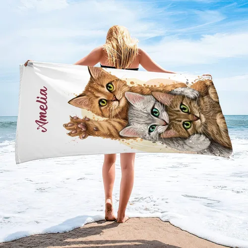 Vista 2 de Toallas de playa para niños, toallas de playa personalizadas, toallas de playa de microfibra para adultos, toallas de piscina, toalla de viaje