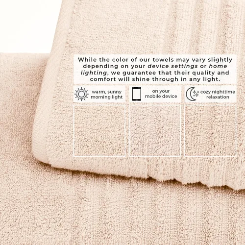 Vista 5 de Great Bay Home Juego de 6 toallas de mano – Toallas 100% algodón – Toallas absorbentes y de secado rápido para el baño (Duna)