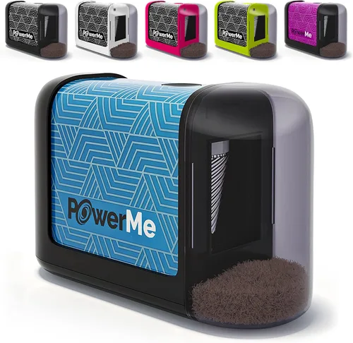 Vista 12 de Powerme - Sacapuntas eléctrico con batería para niños, escuela, hogar, oficina, aula, artistas, funciona con pilas, para lápices de colores, ideal