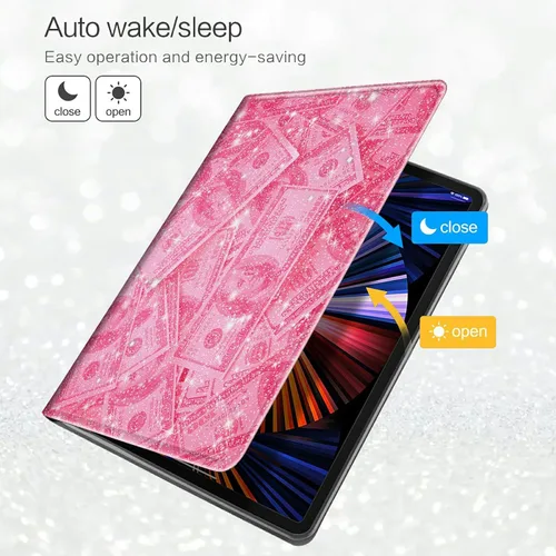Vista 81 de Funda para tablet Kinlde Fire HD 10 (11ª generación 2021) Fire HD 10 Plus 2021, delgada, de piel sintética, con función atril, función atril