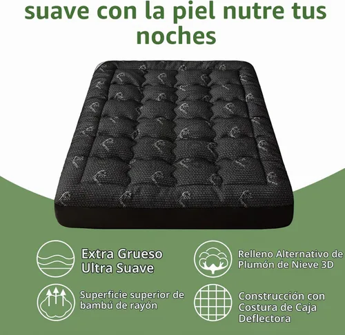 Vista 6 de Cubrecolchón prémium 100% impermeable tamaño individual, transpirable, protector de cama de rayón de bambú, funda de sábana de bolsillo profundo