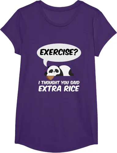 Vista 63 de ¿Ejercicio? I Thought You Said Extra Rice Panda Gift T-Shirt, Negro, S