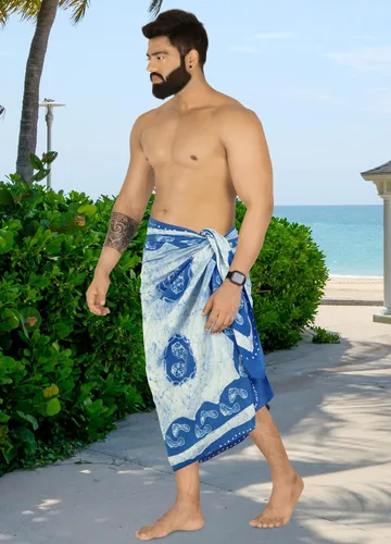 Vista 4 de LA LEELA Pareo de baño hawaiano para hombre