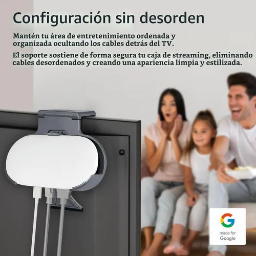 Vista 5 de Wasserstein Soporte de TV para Google TV Streamer 4K - Soporte de clip para Google TV Streaming Box (carbón) - Hecho para Google
