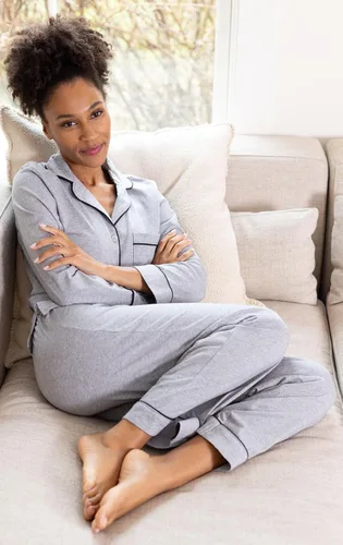 Vista 60 de PajamaGram Conjunto de pijama para mujer – Pijama para mujer, jersey novio, 100% algodón