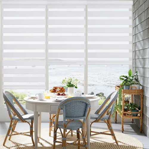 Vista 15 de Changshade Smart Motorized Zebra Blinds Blackout Remote Control Work with Alexa, Google Home, Apple Homkit, Custom Size Electric Power Indoor Window