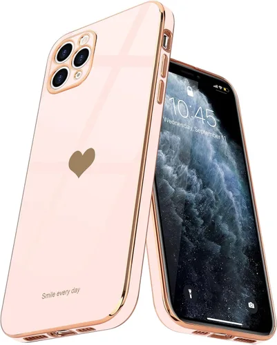 Vista 9 de Teageo Funda para iPhone 11 Pro Max para niñas y mujeres, lindo corazón de amor, cubierta trasera suave, protección completa elevada, protección