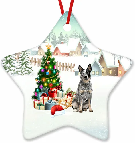 Vista 16 de Prezzy Airedale Terrier - Adorno para decoración de árbol de Navidad, regalos lindos para amantes de los perros, para familiares y amigos, nuevo