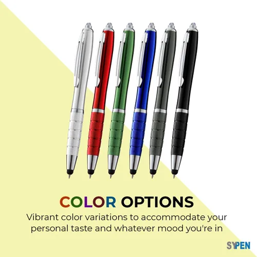Vista 3 de SYPEN Bolígrafo personalizado, bolígrafo 3 en 1, lápiz táctil y bolígrafo linterna, bolígrafo de regalo personalizado para hombres, mujeres