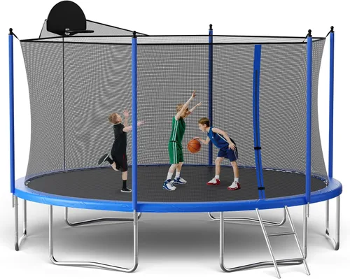 Vista 9 de Skepphlay - Trámpelines de 16 pies, 14 pies, 12 pies para exteriores para niños y adultos, trámpelin recreativo aprobado por ASTM, trámpelin redondo