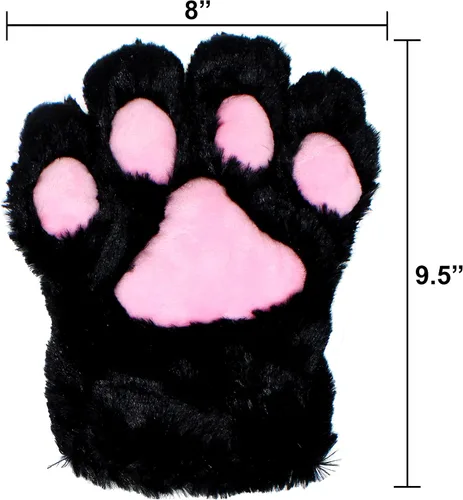 Vista 2 de Spooktacular Creations 5 Pcs Kitty Cat Costume Accessories with Cat Ears Headband, Paws Gloves, Bow Tie, Tail Accessories