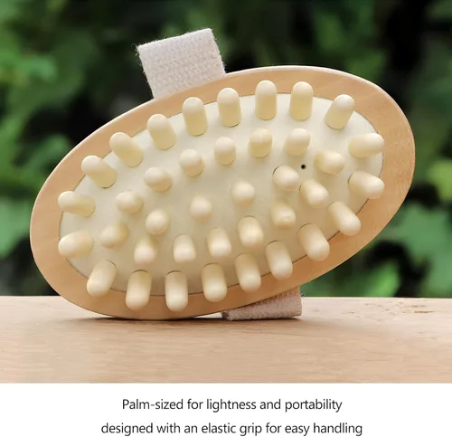 Vista 6 de Masajeador anticelulítico de madera natural Masajeador de mano de madera Cepillo corporal Cepillo para relajar el músculo Sauna Spa Cabeza Masaje