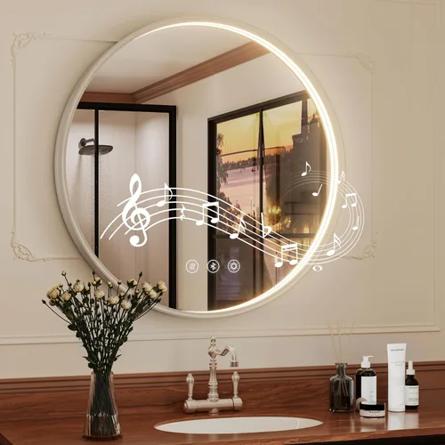 Vista 12 de Espejo de baño LED Bluetooth de 20 pulgadas con antivaho