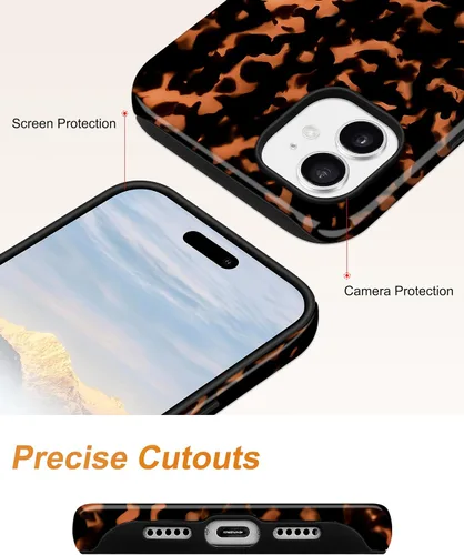 Vista 534 de Jusy Funda compatible con MagSafe con estampado de caparazón de tortuga marrón para iPhone 7/8/SE, cubierta protectora de TPU suave magnética