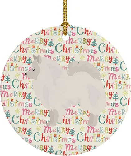 Vista 75 de Caroline's Treasures Abyssinian Sand Terrier - Adorno de cerámica para colgar en el árbol de Navidad, para el hogar, Navidad, fiestas, regalo, 3