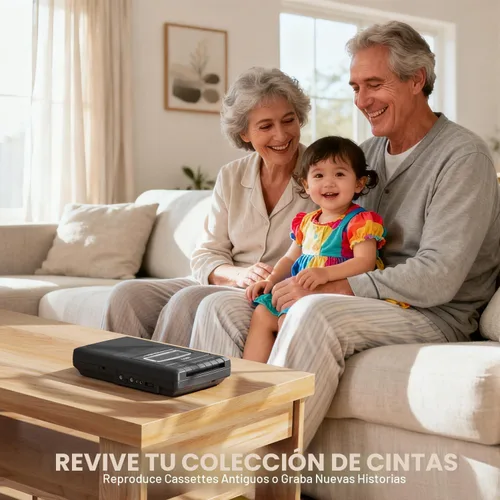 Vista 8 de Coby Reproductor de cassette portátil y grabadora con auriculares sobre la oreja, micrófono integrado, grabación de un solo toque, parada