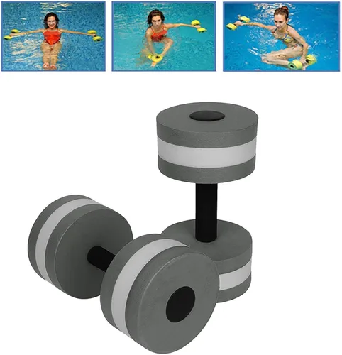 Vista 5 de 1 par de mancuernas acuáticas, mancuernas de espuma para ejercicio aeróbico de agua, resistencia a la piscina, equipo de ejercicio acuático