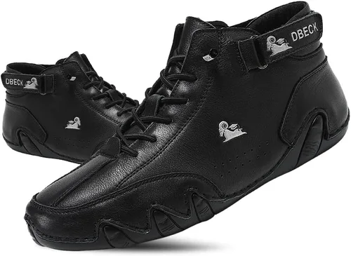 Vista 24 de JishinGal Botas Chukka de ante para hombre, ligeras, descalzas, para caminar, al aire libre, informales, italianas, hechas a mano, de caña alta, sin