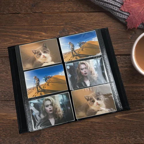 Vista 6 de Álbum de fotos de 4 x 6 pulgadas para 300 fotos, cubierta de piel sintética para álbumes de bodas, álbumes de fotos familiares, bolsillo