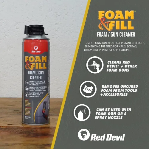 Vista 3 de Red Devil 0921 Foam & Fill Foam Gun Cleaner, Transparente