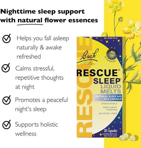 Vista 4 de Paquete de viaje para estrés y sueño, paquete de 3 unidades – Bach Rescue PASTILLES, sabor naranja y flor de saúco, 35 unidades [y] líquido