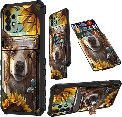 Vista 104 de Funda para Samsung A13 5G, Galaxy A13 5G con tarjetero desmontable atril resistente a prueba de golpes funda protectora para Samsung Galaxy A13 Gato