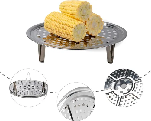 Vista 4 de Estante de vapor, estantes de vapor de acero inoxidable premium con soporte removible, bandeja de vapor para olla de 8.6 pulgadas para utensilios