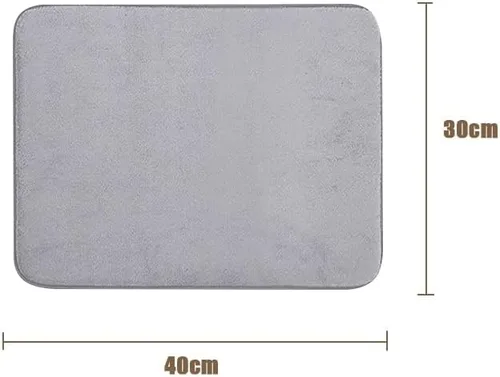 Vista 5 de Alfombra de Baño Super Absorbente, Felpudo De Espuma Viscoelástica, Antideslizante, Para Suelo Lateral De Bañera, Ducha, Inodoro Alfombra de baño