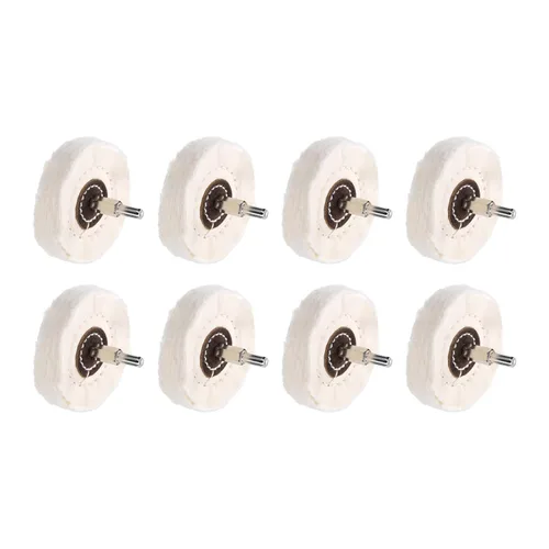 Vista 9 de uxcell Rueda de almohadilla de pulido de 1 pulgada de algodón con mango de 1/8 pulgadas para colector de aluminio, acero inoxidable, cromo blanco