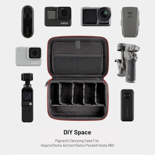 Vista 3 de PGYTECH - Estuche de transporte para cámara, bolsa de almacenamiento, carcasa rígida a prueba de salpicaduras para OSMO Action 6/5 Pro/Pocket