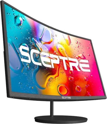 Vista 2 de Sceptre - Monitor curvo de 24 pulgadas, 75Hz, LED, para videojuegos, Full HD, 1080P, HDMI, VGA, con altavoces, montaje de pared VESA listo