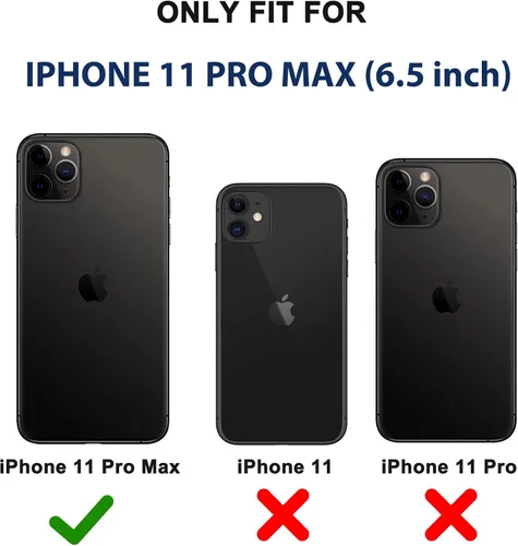 Vista 7 de Funda para iPhone 11 Pro Max con funda de clip para cinturón, 2 protectores de pantalla, protección contra caídas de grado militar, cuerpo completo