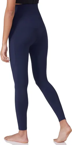 Vista 5 de POSHDIVAH Leggings de entrenamiento de maternidad para mujer sobre el vientre, pantalones de yoga con bolsillos, ropa deportiva suave, pantalones
