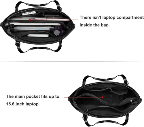 Vista 5 de S-ZONE Bolso de mano de cuero genuino con asa superior para mujer bolso de hombro de gran capacidad
