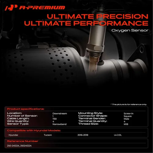 Vista 2 de A-Premium Sensor de oxígeno Downstream O2 compatible con Hyundai Tucson 2016 2017 2018, L4 2.0L, solo FWD