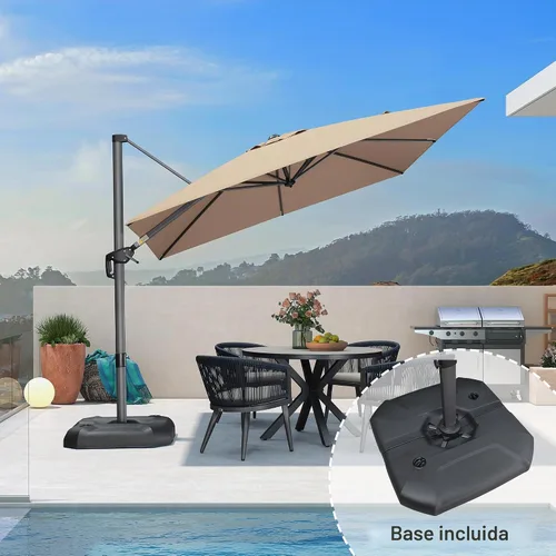 Vista 177 de PURPLE LEAF Paraguas al aire libre con base 8' x 8' protección solar verde Manzana Verde (Apple Green)